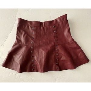 Mayoral Girls Skirt 8 9 Red Faux Leather Mini Divet Features